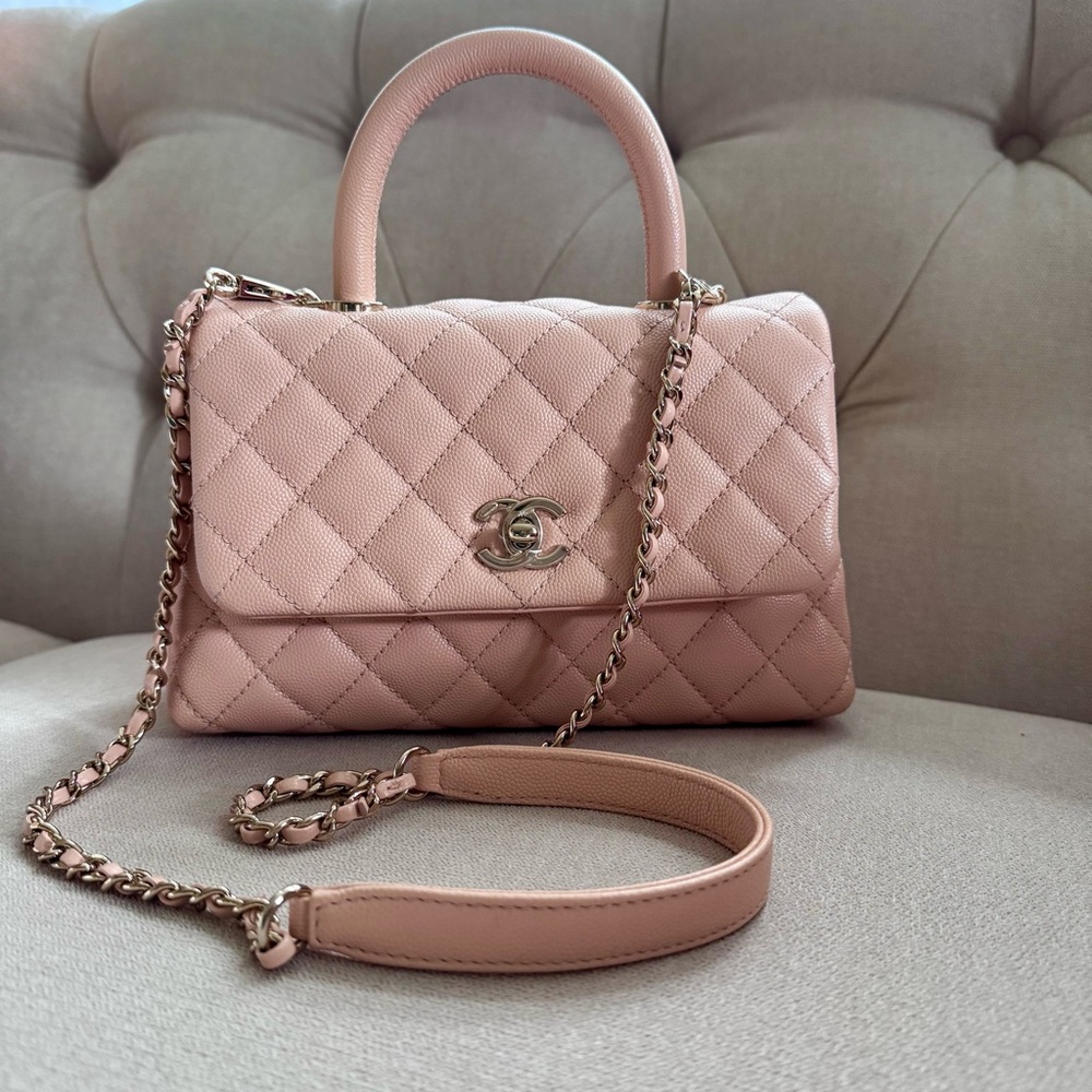 Chanel Coco Top Handle Quilted Caviar Mini Shoulder Bag